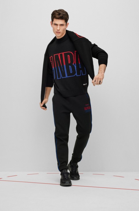 Boss & Nba πουλόβερ χαλαρής εφαρμογής με Intarsia διπλής επωνυμίας
