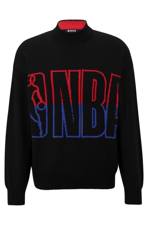 Boss & Nba πουλόβερ χαλαρής εφαρμογής με Intarsia διπλής επωνυμίας
