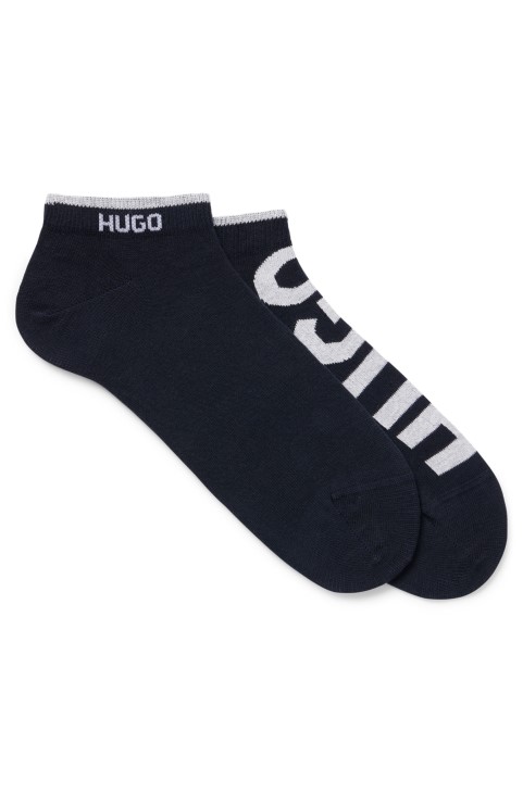 Hugo Boss σκούρο μπλε δύο σετ κάλτσες αστραγάλου σε βαμβακερό μείγμα