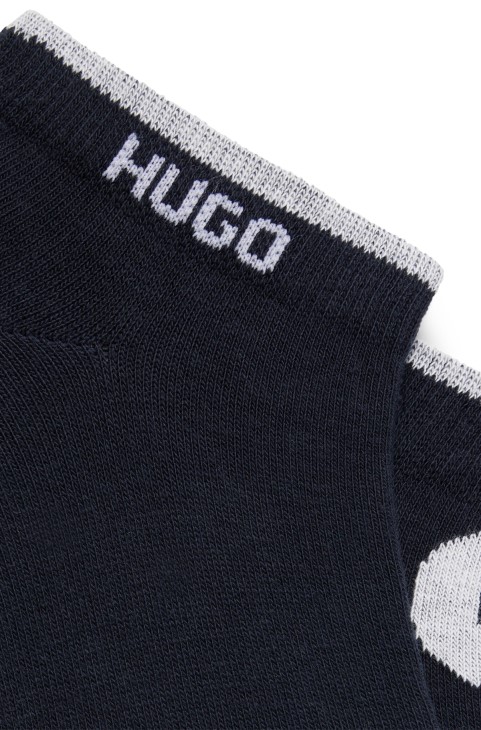 Hugo Boss σκούρο μπλε δύο σετ κάλτσες αστραγάλου σε βαμβακερό μείγμα
