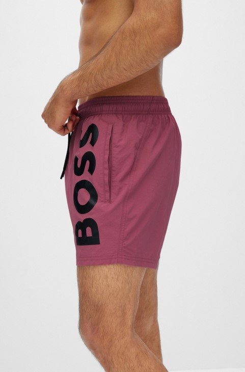 μαγιό που στεγνώνει γρήγορα με λογότυπο μεγάλου κοντράστ ροζ απαλό Hugo Boss
