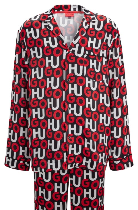 Σετ πιτζάμες χαλαρής εφαρμογής με μοτίβο Hugo Boss με στάμπα με λογότυπο