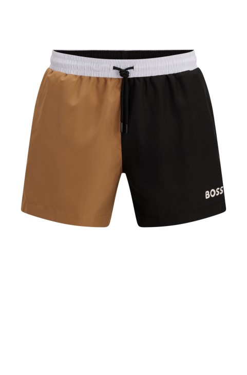 Μαύρο σορτς μαγιό από ανακυκλωμένο ύφασμα Hugo Boss