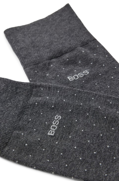 Σκούρο γκρι κανονικού μήκους κάλτσες σε μείγμα μερσεριζέ βαμβακιού Hugo Boss
