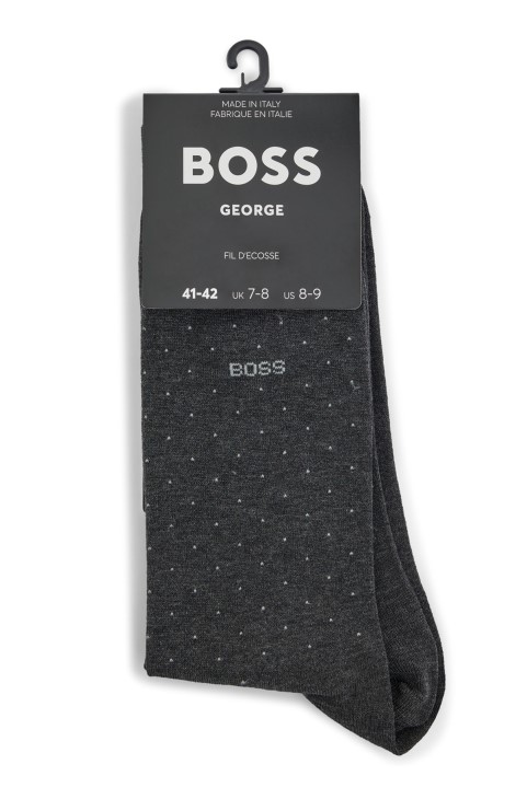 Σκούρο γκρι κανονικού μήκους κάλτσες σε μείγμα μερσεριζέ βαμβακιού Hugo Boss
