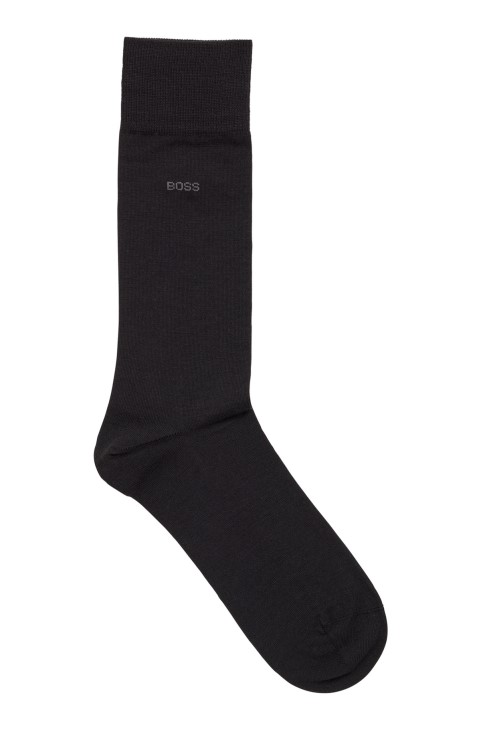 Κάλτσες με λογότυπο κανονικού μήκους σε μάλλινο μείγμα Hugo Boss μαύρο