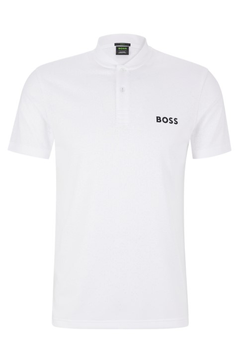 Boss X Matteo Berrettini Slim-fit μπλουζάκι πόλο με δομή Degrade Mesh
