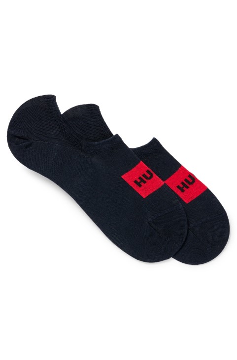 δύο πακέτο αόρατες κάλτσες σε μείγμα βαμβακερού σκούρου μπλε Hugo Boss