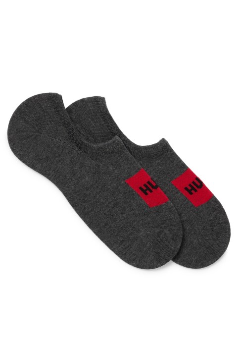 γκρι δύο σετ αόρατων κάλτσες σε μείγμα βαμβακερού Hugo Boss