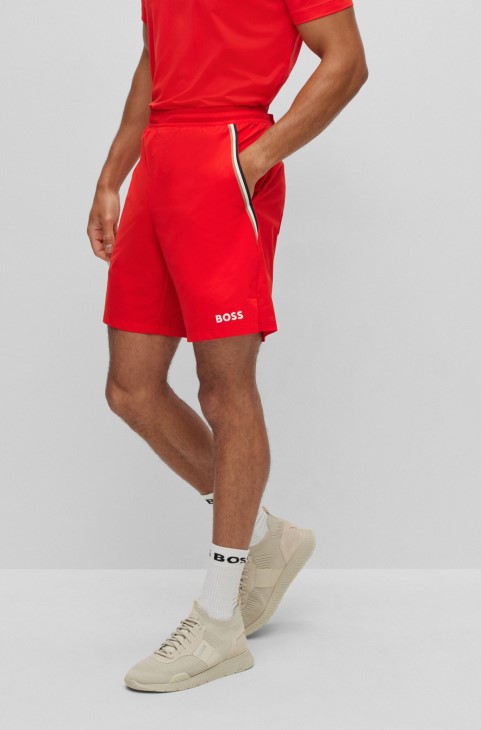 Boss X Matteo Berrettini Performance-stretch σορτς με χαρακτηριστική ρίγα και λογότυπο
