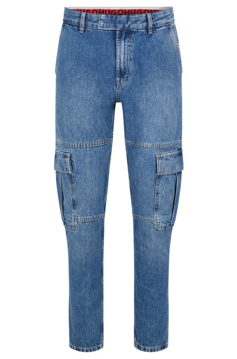 μπλε κωνικό τζιν Cargo σε μπλε άκαμπτο τζιν Hugo Boss