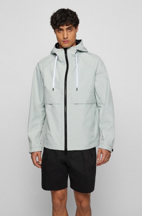 Αδιάβροχο μπουφάν Hugo Boss από ύφασμα τριών στρώσεων Softshell ανοιχτό πράσινο