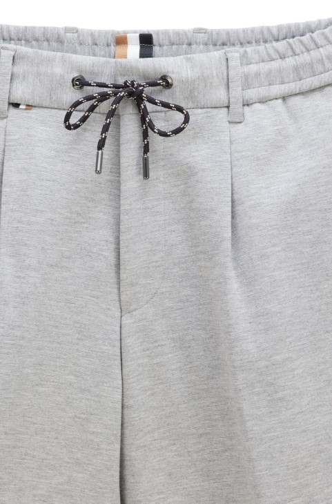 γκρι Cropped χαλαρό παντελόνι με μπροστινές πιέτες Hugo Boss
