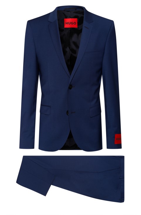 γαλάζιο εξαιρετικά λεπτό κοστούμι σε ένα σούπερ εύκαμπτο μείγμα μαλλιού Hugo Boss
