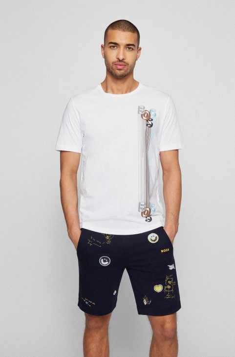 T-shirt από βαμβακερό ζέρσεϊ με κανονική εφαρμογή με λογότυπο Hugo Boss