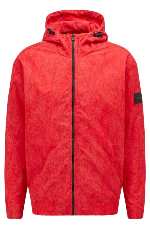 κόκκινο Hugo Boss υπερμεγέθη μπλουζάκι με υδατοαπωθητική ποπλίνα που ξεθωριάζει
