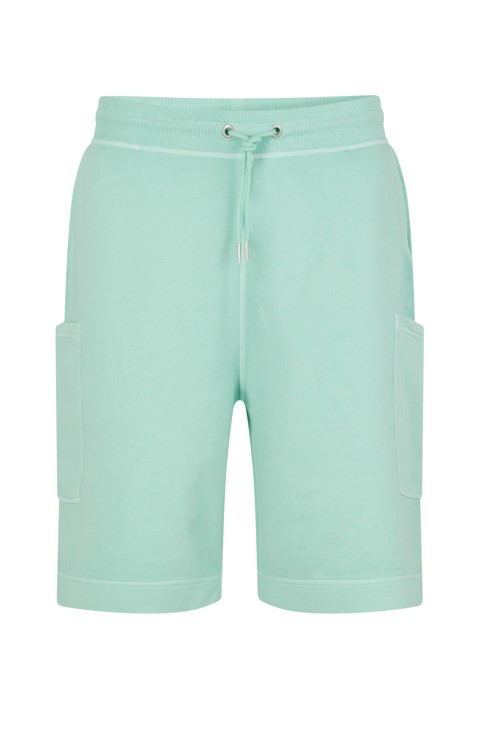 Βαμβακερό σορτς Hugo Boss με τσέπες ανοιχτό πράσινο
