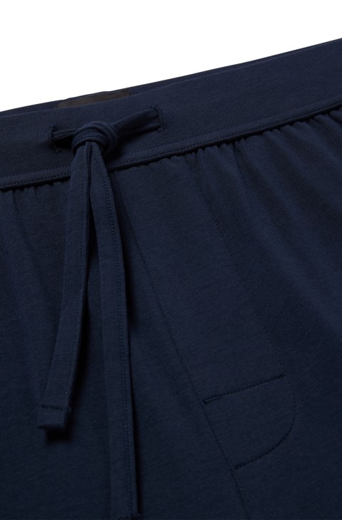 Βαμβακερή πιτζάμα σορτς Hugo Boss με λογότυπο σκούρο μπλε
