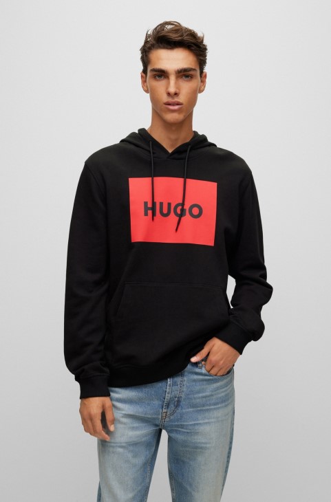 Φούτερ με φούτερ με λογότυπο σε French Terry Black Hugo Boss