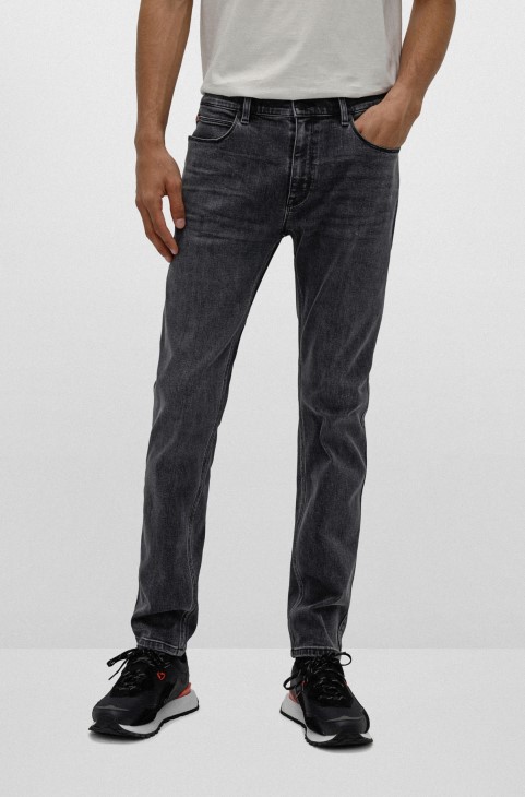 Σκούρο γκρι Slim-fit τζιν σε μαύρο Comfort-stretch Denim Hugo Boss