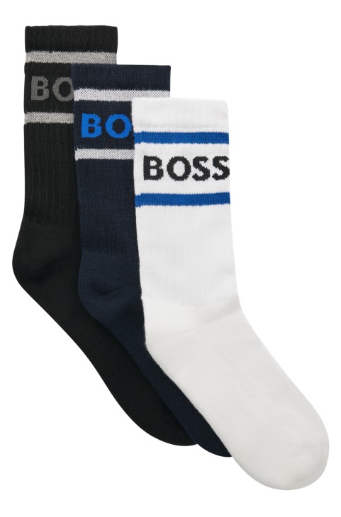 μοτίβο Hugo Boss τριών κοντών κάλτσες με ρίγες και λογότυπο