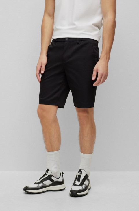 μαύρο σορτς με λεπτή εφαρμογή σε μείγμα από οργανικό βαμβάκι Hugo Boss