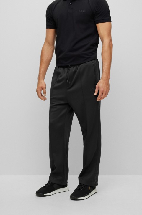 Παντελόνι αθλητικής φόρμας με ελαστικό πλέγμα με λεπτομέρειες από στρας μαύρο Hugo Boss