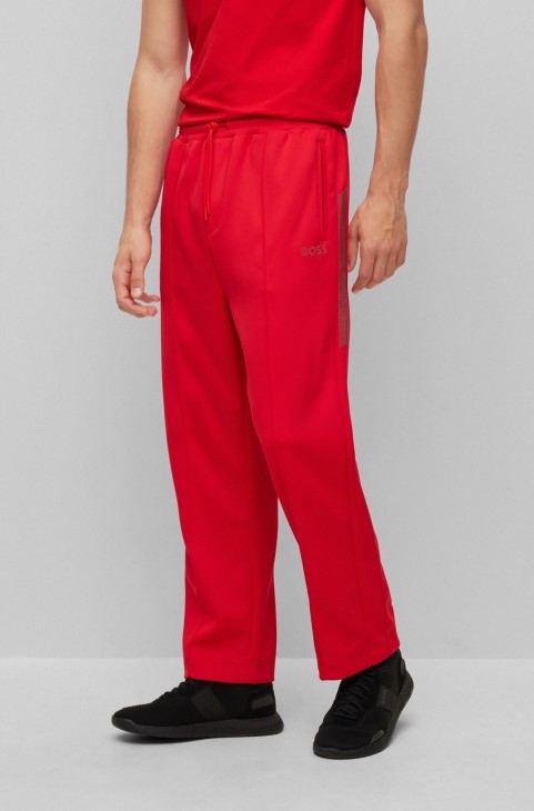 Κόκκινο παντελόνι φόρμας με ελαστικό πλέγμα με λεπτομέρειες από στρας Hugo Boss
