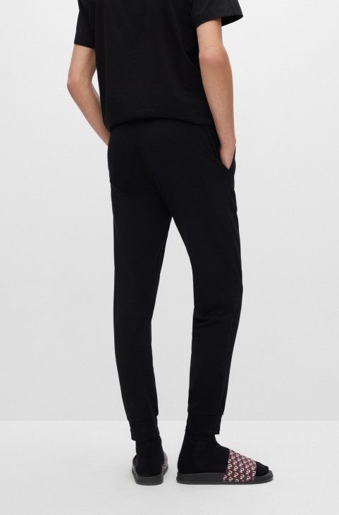 Hugo Boss μαύρα βαμβακερά μπουζόνια πιτζάμα με λογότυπο στη μέση
