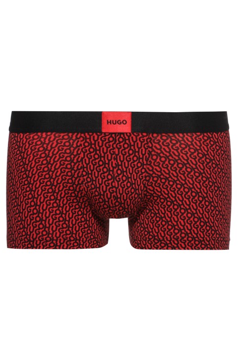 ανοιχτό κόκκινο ελαστικό βαμβακερό μπαούλο με μοτίβο επαναλαμβανόμενου λογότυπου Hugo Boss