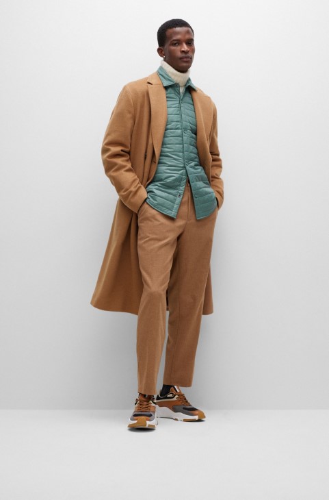 Hugo Boss καπιτονέ κανονική μπλούζα με λογότυπο ανοιχτό πράσινο
