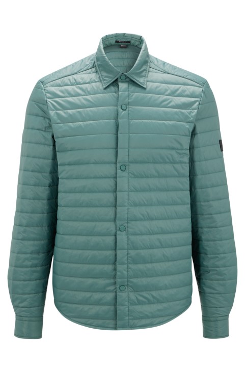 Hugo Boss καπιτονέ κανονική μπλούζα με λογότυπο ανοιχτό πράσινο
