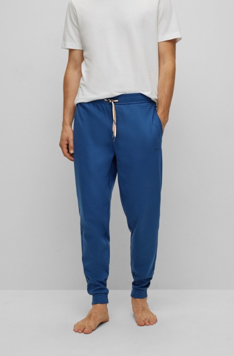 μπλε φόρμα φόρμας από βαμβακερό μανδύα με κεντημένο λογότυπο Hugo Boss