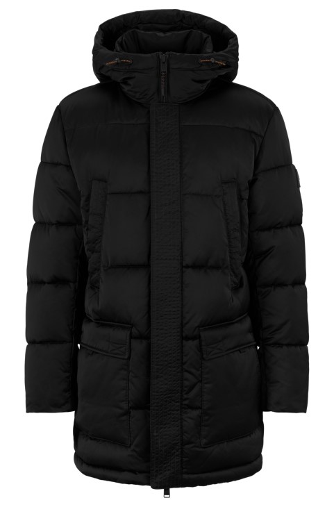 μπουφάν Parka με επένδυση σε αδιάβροχο σατέν Hugo Boss μαύρο