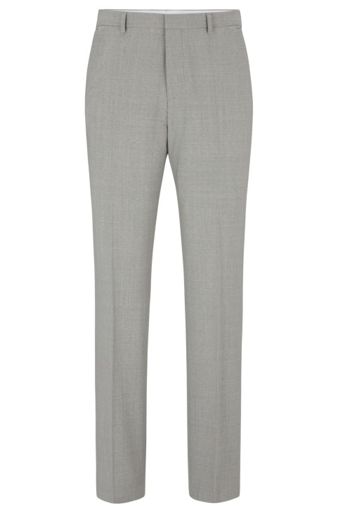 Παντελόνι Hugo Boss με κανονική εφαρμογή σε γκρι μαλλί με μοτίβο
