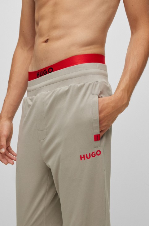 φόρμα αθλητικής φόρμας από βαμβακερή φόρμα με κόκκινο λογότυπο ανοιχτό πράσινο Hugo Boss
