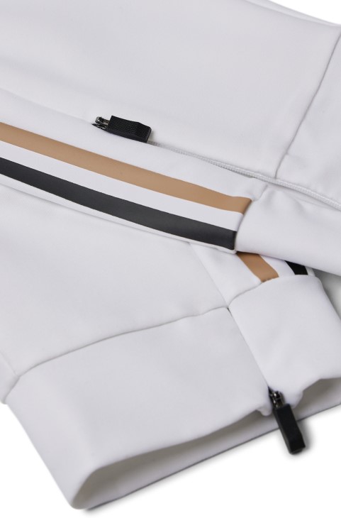 Boss X Matteo Berrettini λογότυπο παντελόνι αθλητικής φόρμας με χαρακτηριστικές ρίγες και στριφώματα με μανσέτες
