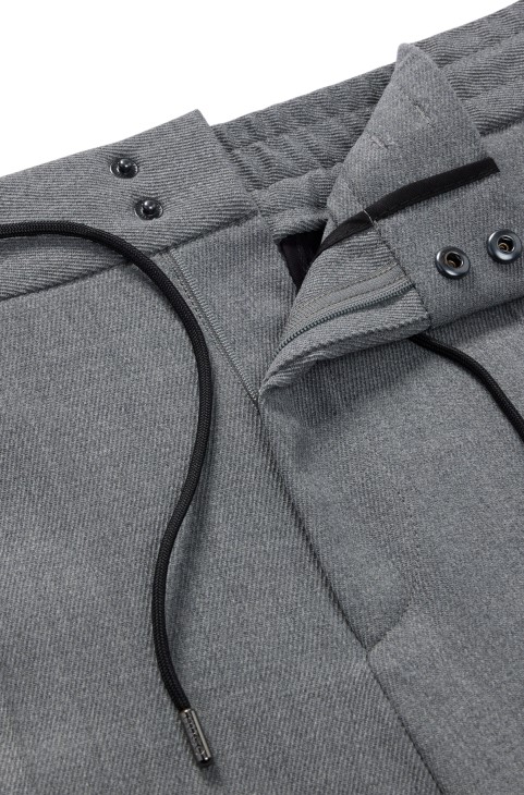 Παντελόνι από κορδόνι Hugo Boss σε γκρι μάλλινο Twill

