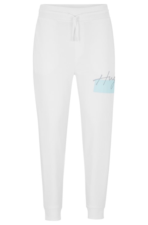 παντελόνι αθλητικής φόρμας με μανσέτες σε French Terry με χειρόγραφο λογότυπο λευκό Hugo Boss