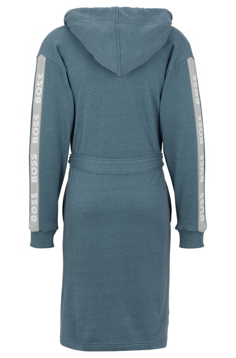ρόμπα μελανζ με κουκούλα με μανίκια με λογότυπο Hugo Boss σκούρο μπλε

