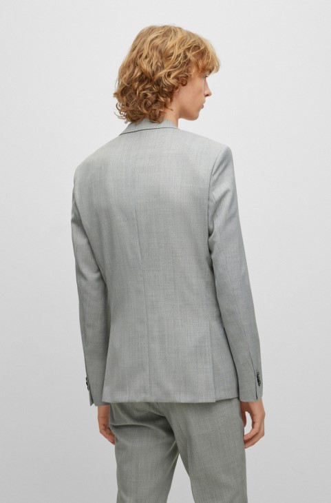 Hugo Boss γκρι κοστούμι τριών κομματιών εξαιρετικά λεπτή σε συνδυασμό μαλλί
