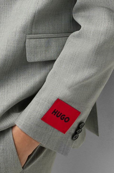 Hugo Boss γκρι κοστούμι τριών κομματιών εξαιρετικά λεπτή σε συνδυασμό μαλλί
