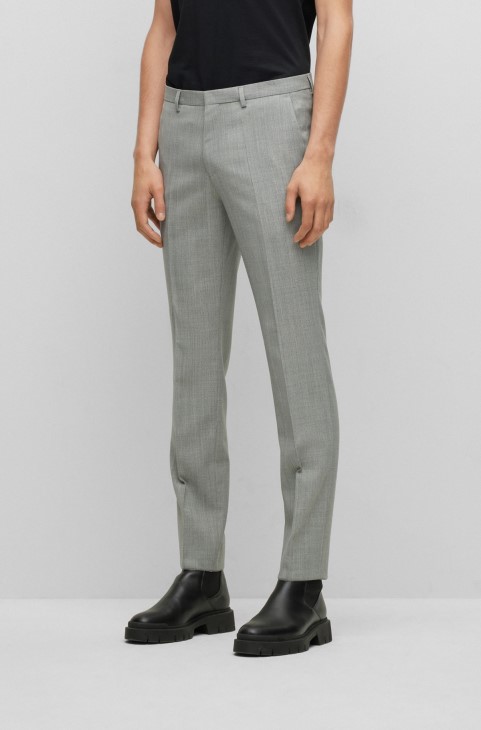 Hugo Boss γκρι κοστούμι τριών κομματιών εξαιρετικά λεπτή σε συνδυασμό μαλλί
