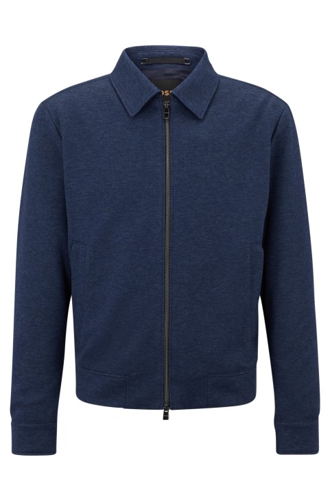 Μπουφάν από βαμβακερό μείγμα με αμφίδρομη φερμουάρ Hugo Boss σκούρο μπλε