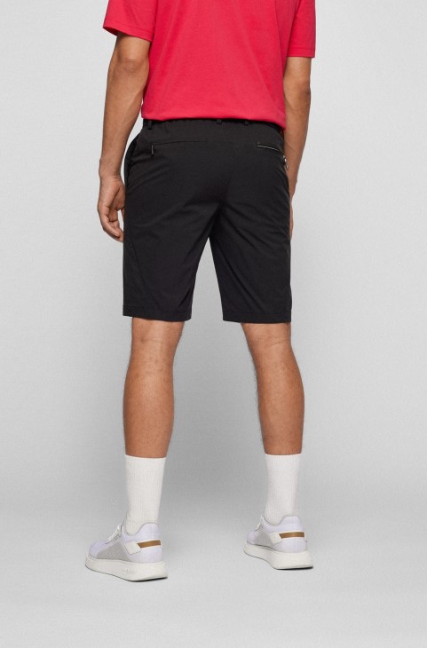 μαύρο σορτς Hugo Boss σε χαλαρή εφαρμογή σε αδιάβροχη ποπλίνα
