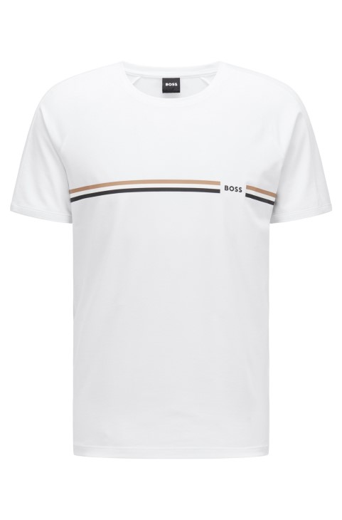 Μπλουζάκι εσώρουχου από μείγμα βαμβακιού με ασπρόμαυρη λωρίδα Hugo Boss