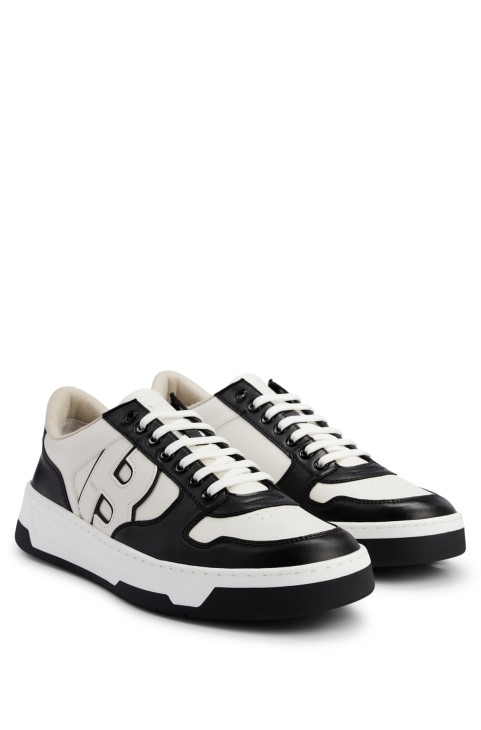 Παιδικά κορδόνια σε λευκή σόλα Hugo Boss από ψεύτικο δέρμα νάπα