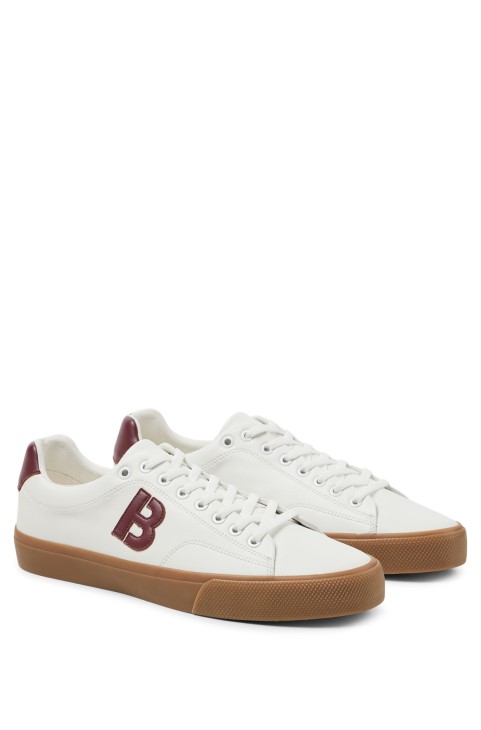 γυμναστήρια χαμηλής κορυφής με αντίθεση λεπτομέρειας 'b' White Hugo Boss