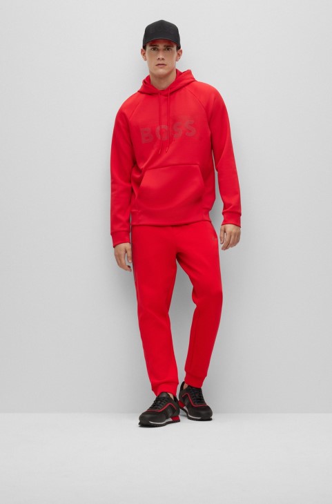 Hugo Boss μαύρα εκπαιδευτικά μικτών υλικών με λεπτομέρειες λογότυπου
