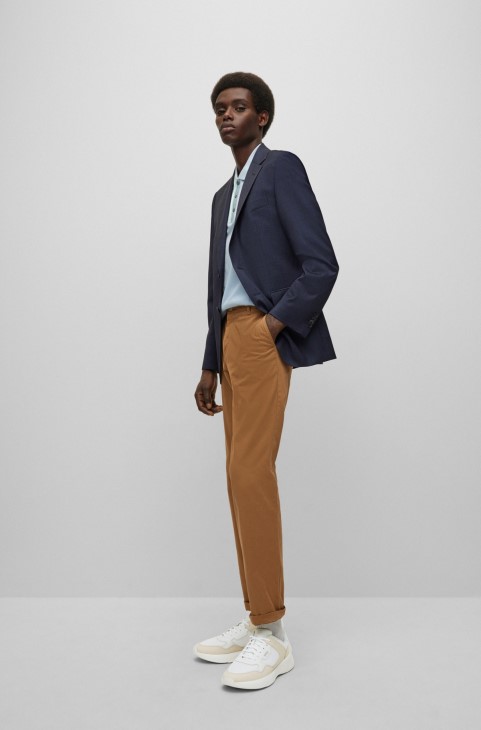 λευκά υβριδικά παπούτσια με κολλημένο δέρμα και διχτυωτό Hugo Boss
